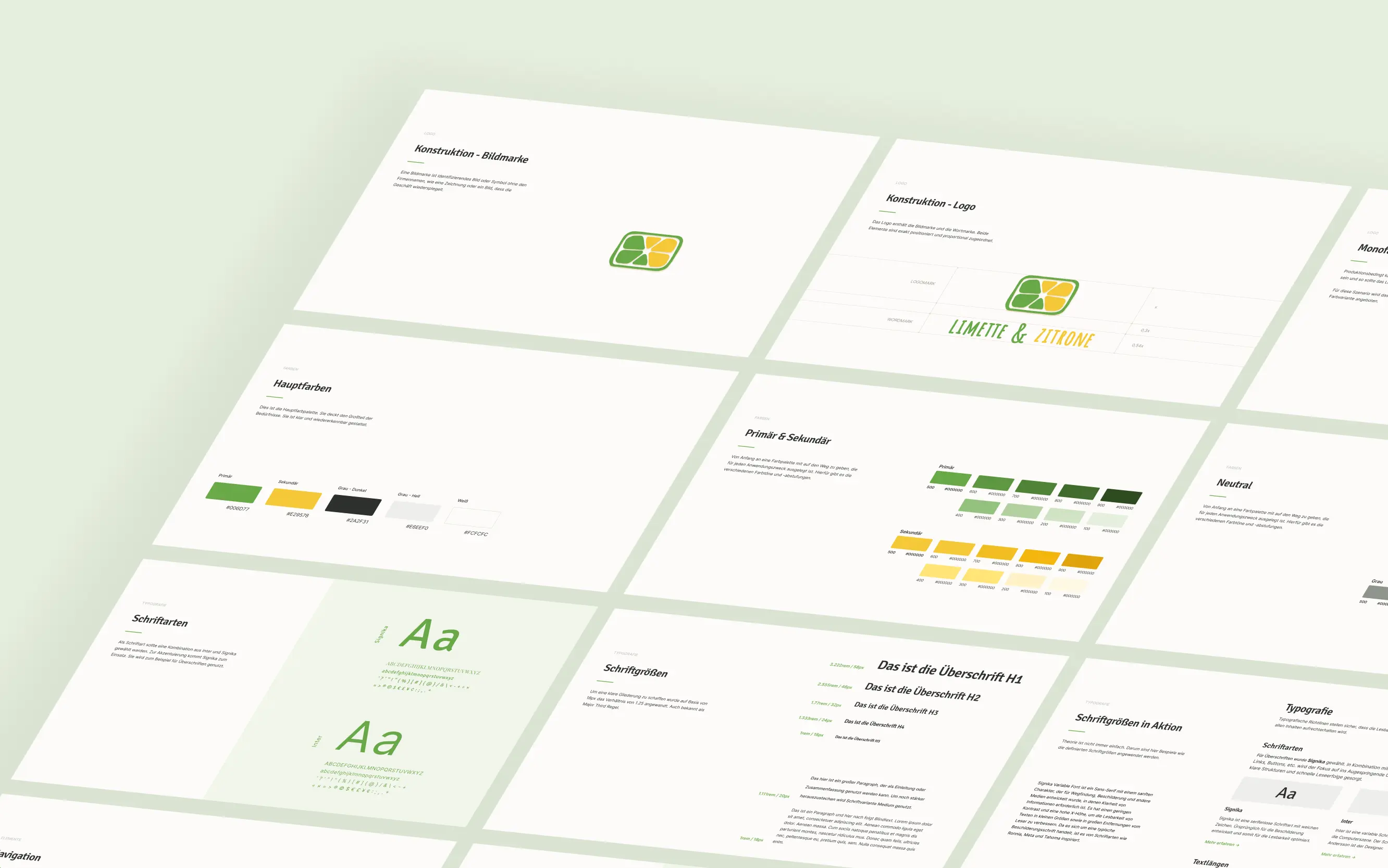 Design System für Limette & Zitrone